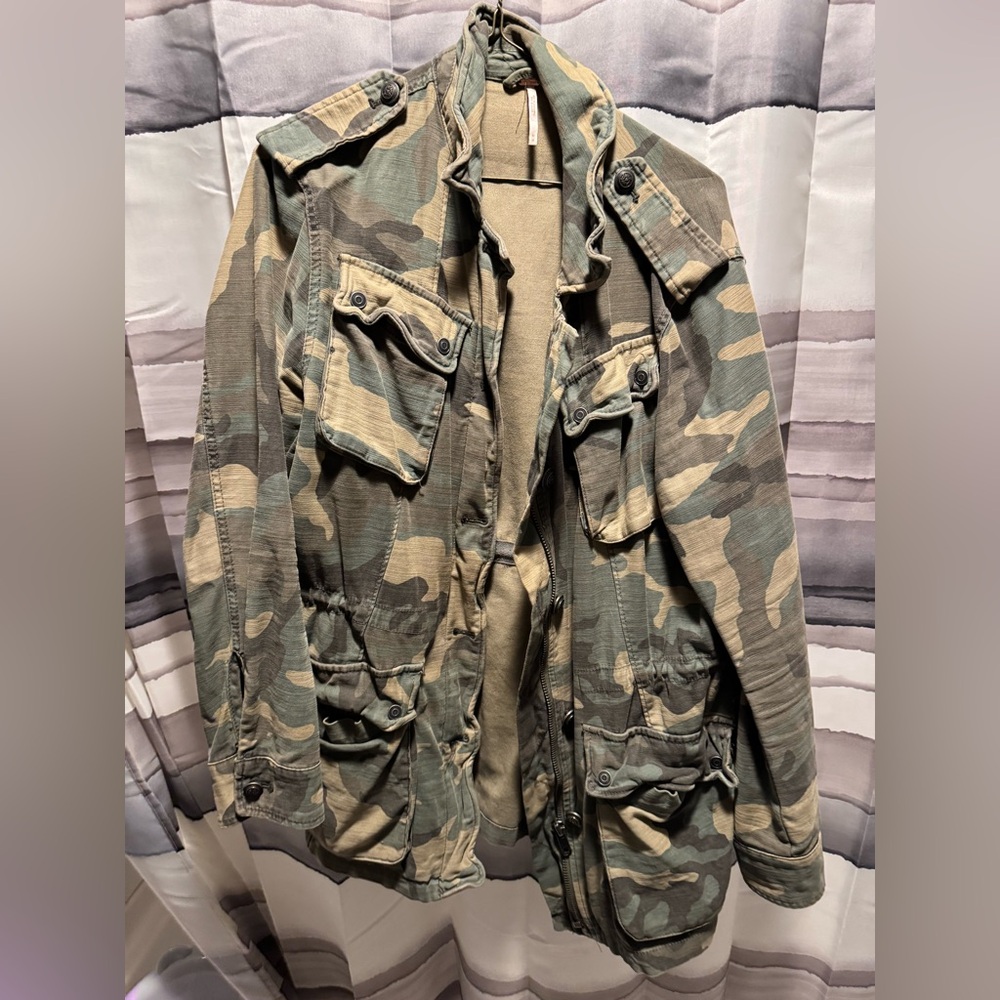 Vintage Free people Camouflage Military Jacket